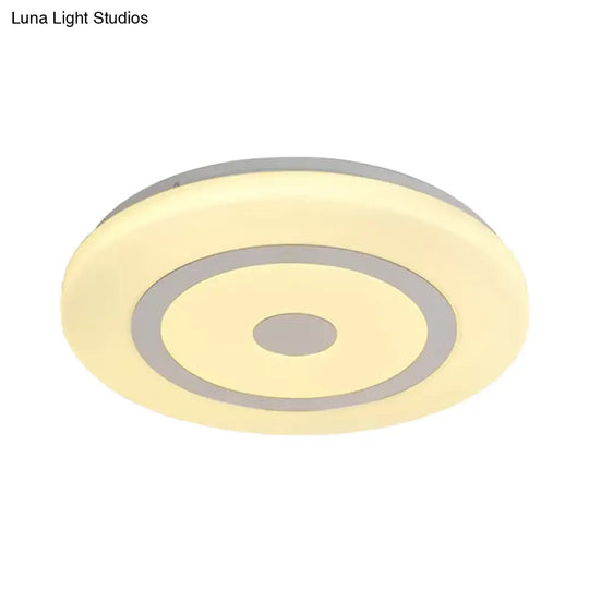 15/19 Contemporary Acrylic Led Round Flush Mount Fixture For Bedroom Lighting In Black And White