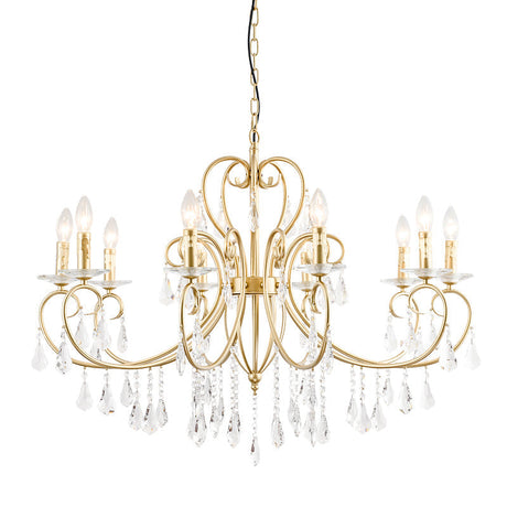 Modern Clear Crystal Suspension Pendant With 8/10 Lights - Gold Chandelier Lighting