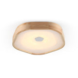 Acrylic Led Wood Pentagon Flush Ceiling Light - Simple Style Beige Bedroom Fixture Warm/White