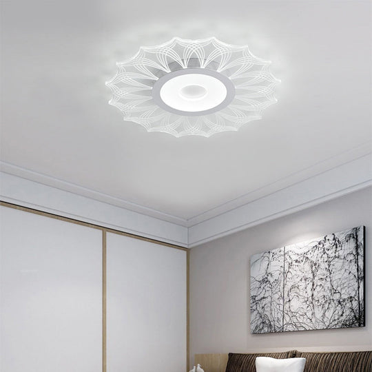 Contemporary Ultra Thin Led Flush Mount Ceiling Light Fixture For Bedroom - Clear Acrylic