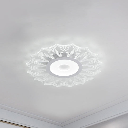 Contemporary Ultra Thin Led Flush Mount Ceiling Light Fixture For Bedroom - Clear Acrylic