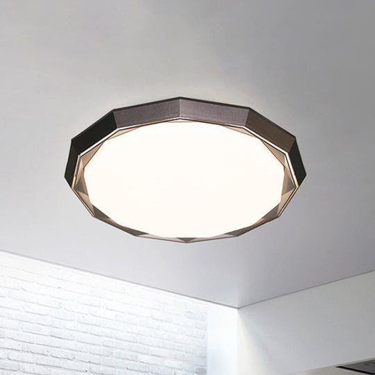 Flush Led Bedroom Ceiling Mount Light With Acrylic Frosted Diffuser - Brown 16’/19.5’ Dia