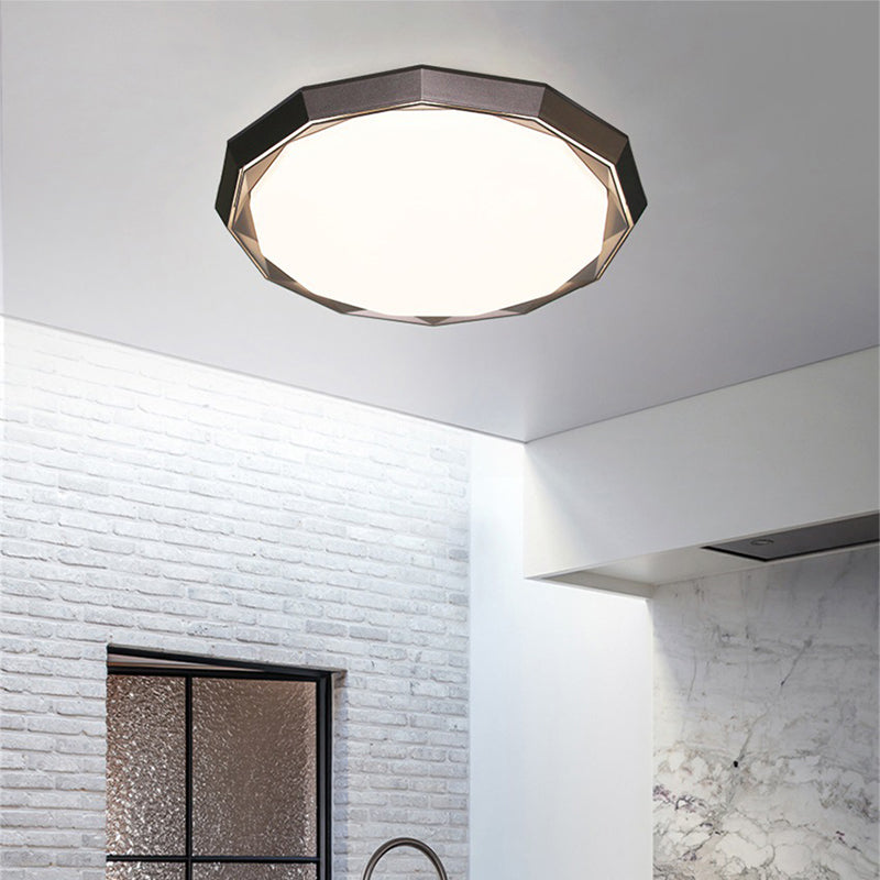 Flush Led Bedroom Ceiling Mount Light With Acrylic Frosted Diffuser - Brown 16’/19.5’ Dia