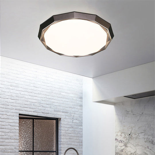 Flush Led Bedroom Ceiling Mount Light With Acrylic Frosted Diffuser - Brown 16’/19.5’ Dia