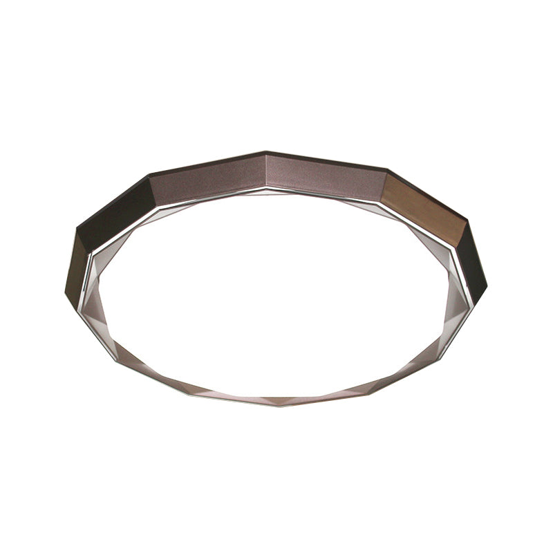 Flush Led Bedroom Ceiling Mount Light With Acrylic Frosted Diffuser - Brown 16/19.5 Dia