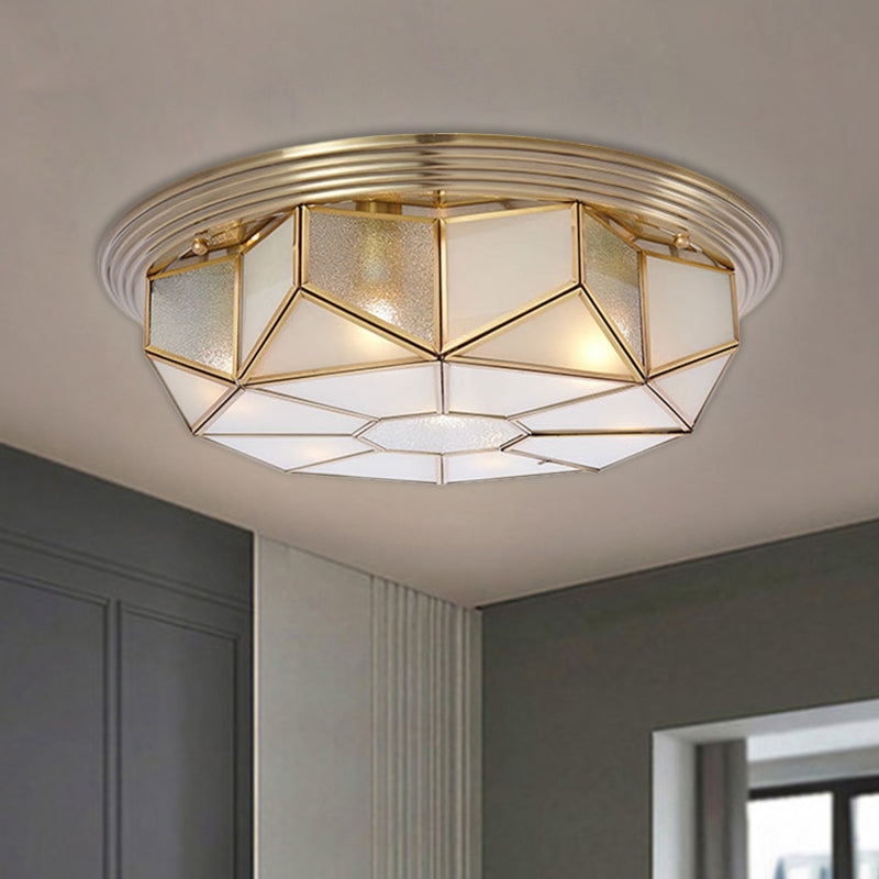 Opal Glass 6 - Bulb Brass Geometric Ceiling Light Fixture For Rural - Style Living Room