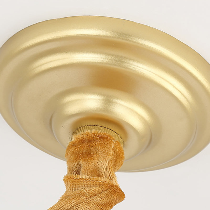 Vintage Brass Hanging Ceiling Light - 4/6/8 Lights With Crystal Deco