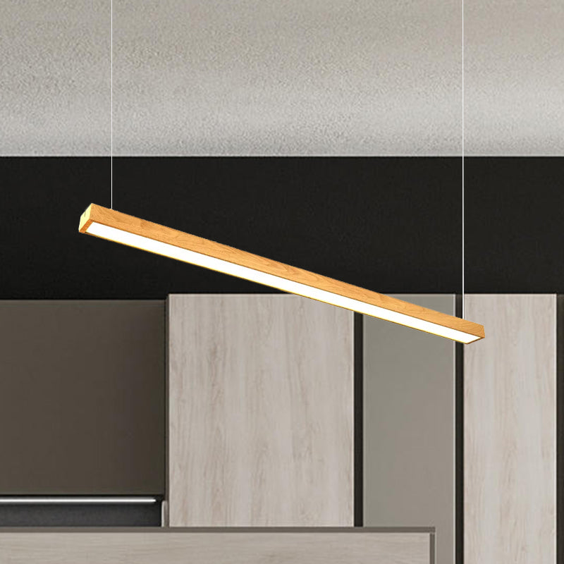 Modern Led Wooden Rectangular Pendant Light For Office Ceiling
