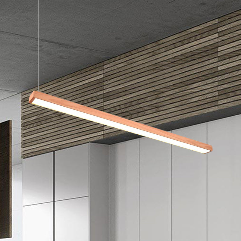 Modern Led Wooden Rectangular Pendant Light For Office Ceiling