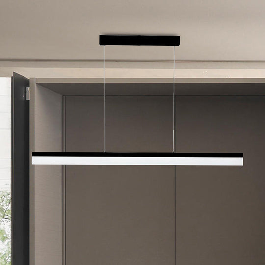 Sleek Black/White/Brown Linear Pendant Led Light In Warm/White/Natural 31.5’/39’/47’ Wide