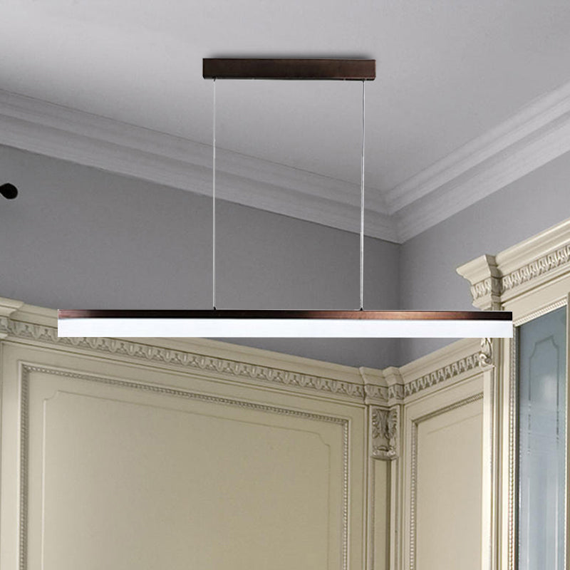 Minimalist Led Pendant Light In Black White Or Brown - Warm Natural Lighting 31.5 39 47 Wide
