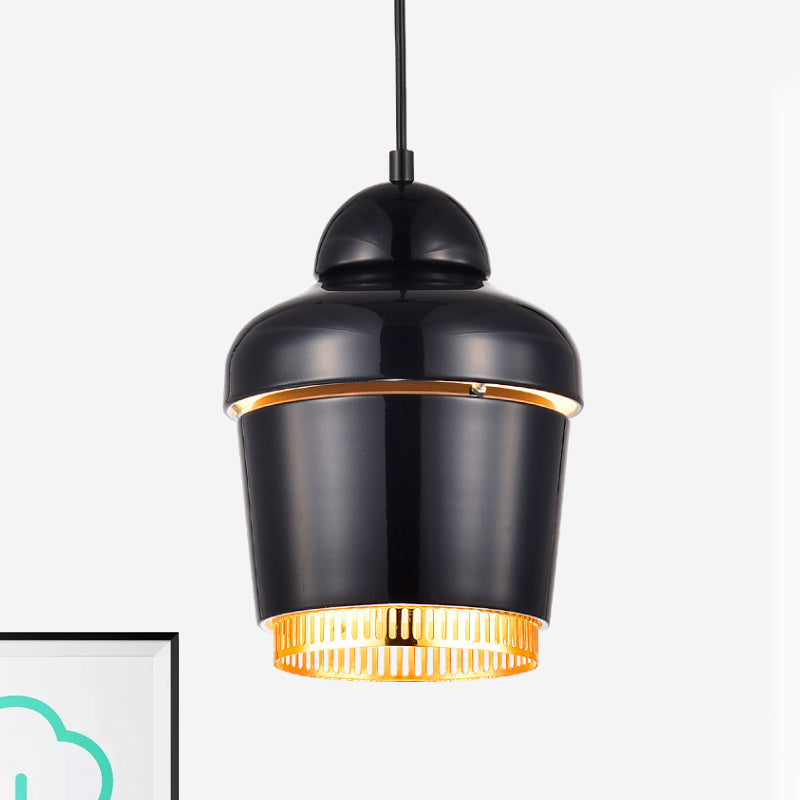 Modern Black/White/Chrome Jar Pendant Ceiling Light - Stylish Iron Hanging