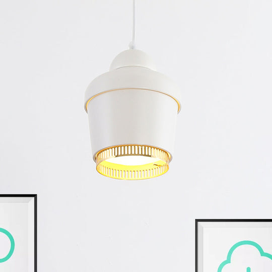 Modern Black/White/Chrome Jar Pendant Ceiling Light - Stylish Iron Hanging