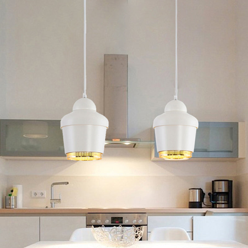 Modern Black/White/Chrome Jar Pendant Ceiling Light - Stylish Iron Hanging