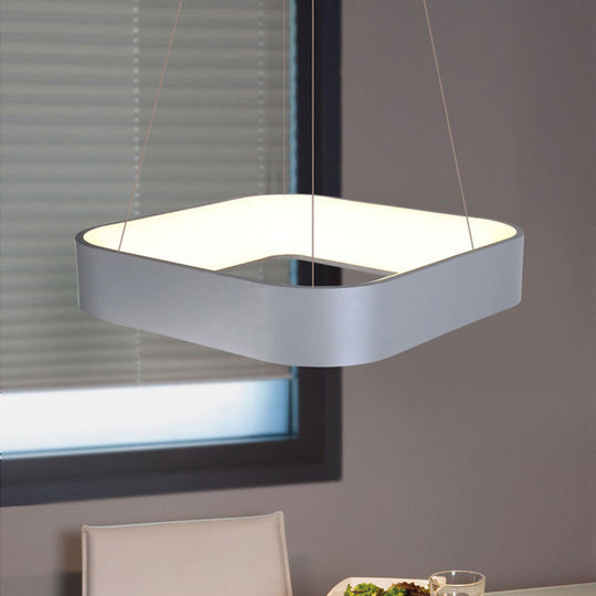 Sleek Metal Pendant Ceiling Light - Simple Design Gray Or White 1 Head Warm/White 18 23.5 Wide