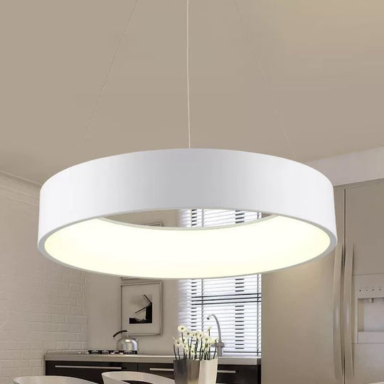 Sleek Metal Pendant Ceiling Light - Simple Design Gray Or White 1 Head Warm/White 18 23.5 Wide
