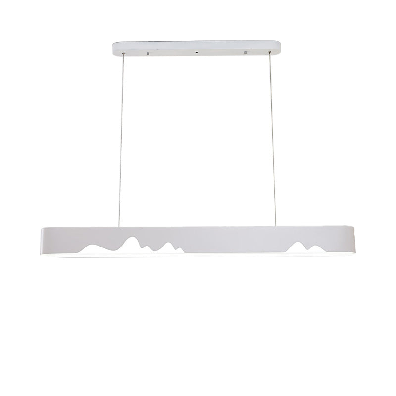 Moderner linearer LED-Kronleuchter – Weiß/Schwarz/Grün – rechteckiges Design – Hängende Deckenleuchte in Weiß/warmem Licht – 35,5"/47" breit