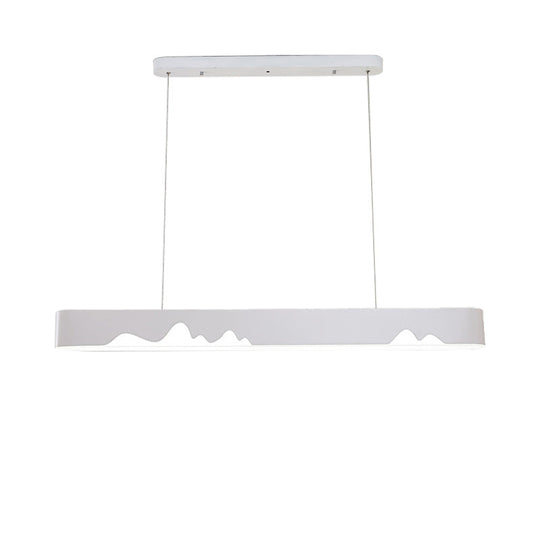 Moderner linearer LED-Kronleuchter – Weiß/Schwarz/Grün – rechteckiges Design – Hängende Deckenleuchte in Weiß/warmem Licht – 35,5"/47" breit