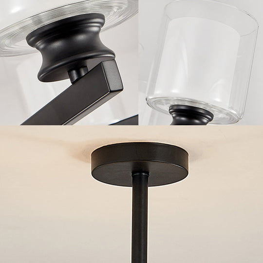 Modern 2-Tier White Glass Chandelier: Radial Design 12 Lights Black/Gold/Silver