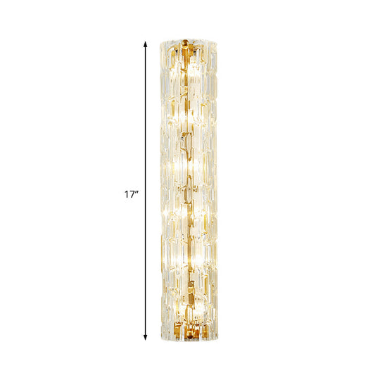 Modern Crystal And Metal Wall Lamp In Gold For Living Room