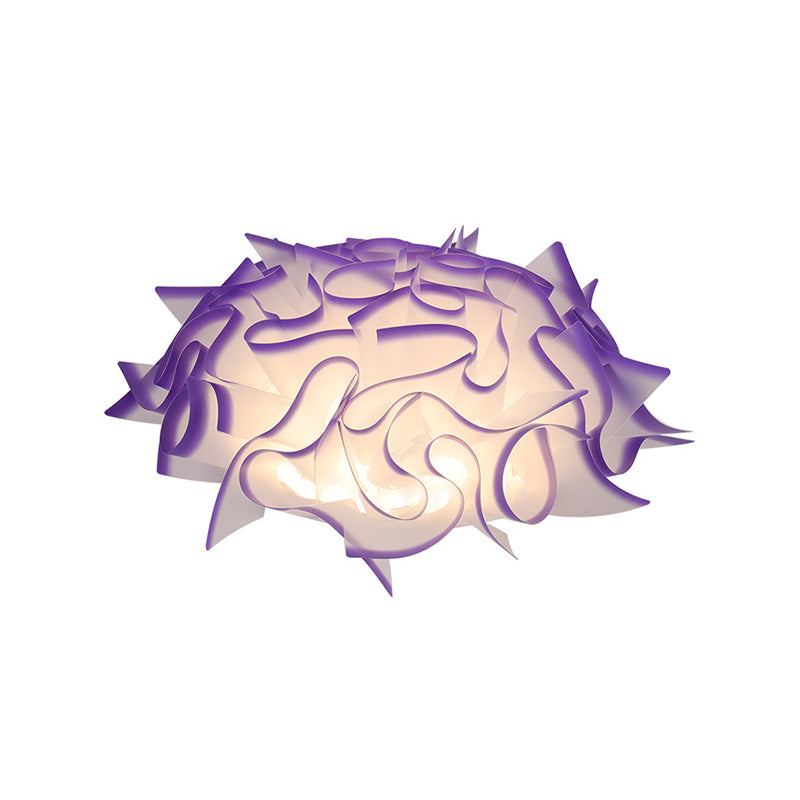 Contemporary Led Flush Ceiling Light With Twist Acrylic Shade - Vibrant Pink/Orange/Blue For