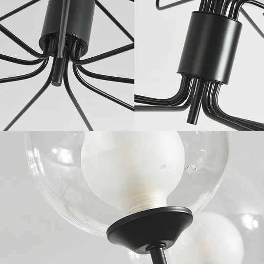 Contemporary 2-Tier Ball Clear Glass Chandelier - Elegant Radial Design With 8/12/18 Lights