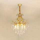 Modernist Style Crystal Chandelier With 3/6 Heads - Black/Gold Ceiling Pendant Light For Bedroom