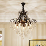 Modernist Style Crystal Chandelier With 3/6 Heads - Black/Gold Ceiling Pendant Light For Bedroom 7 /