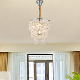 Contemporary Crystal Tiered Chandelier - 4/5/6 Lights Chrome Finish 12/16/21.5 Wide / 12