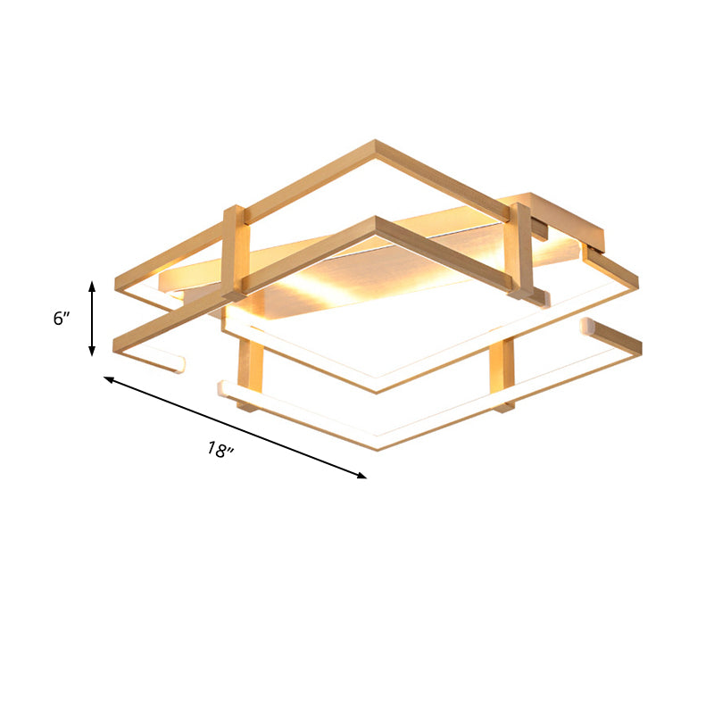 Nordic Gold Led Bedroom Ceiling Lamp Aluminum Frame Flush Mount Light Fixture In Warm/White 18/23.5W