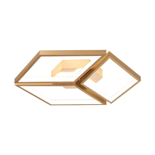 Nordic Metal Integrated Led Rhombus Flush Ceiling Light In Warm/White 18/23.5 W