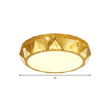 Modern Geometric Led Ceiling Lamp With Crystal Accent In White/Gold 12/18 W