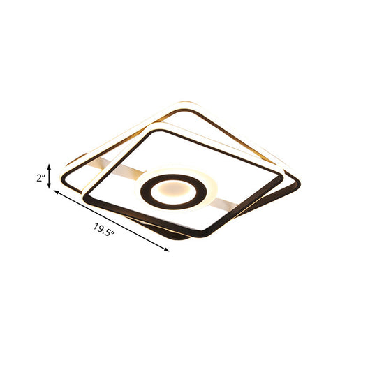 Contemporary Black Acrylic Flush Mount Led Ceiling Light For Living Room - Warm/White