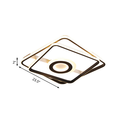 Contemporary Black Acrylic Flush Mount Led Ceiling Light For Living Room - Warm/White