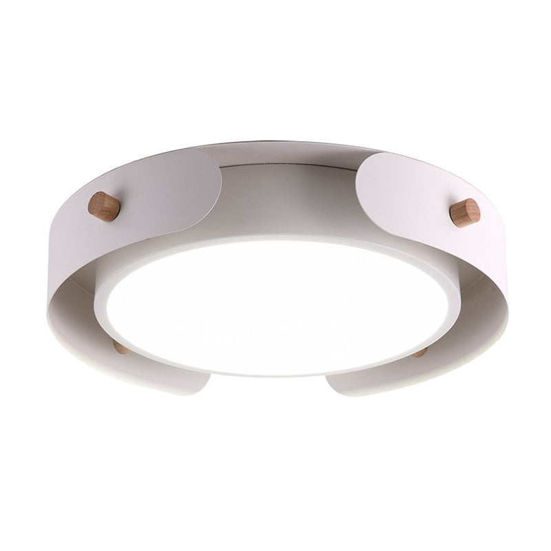 15’/19’ Minimalist Led Flush Ceiling Light With Acrylic Shade - White Round Lamp Warm/White