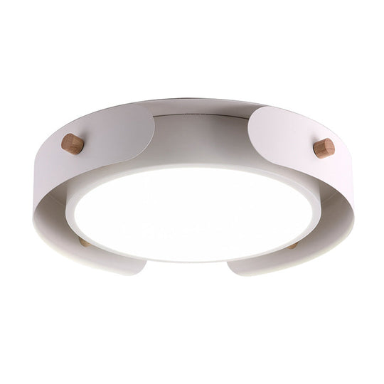 15’/19’ Minimalist Led Flush Ceiling Light With Acrylic Shade - White Round Lamp Warm/White