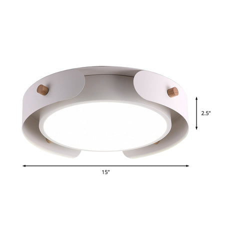15’/19’ Minimalist Led Flush Ceiling Light With Acrylic Shade - White Round Lamp Warm/White
