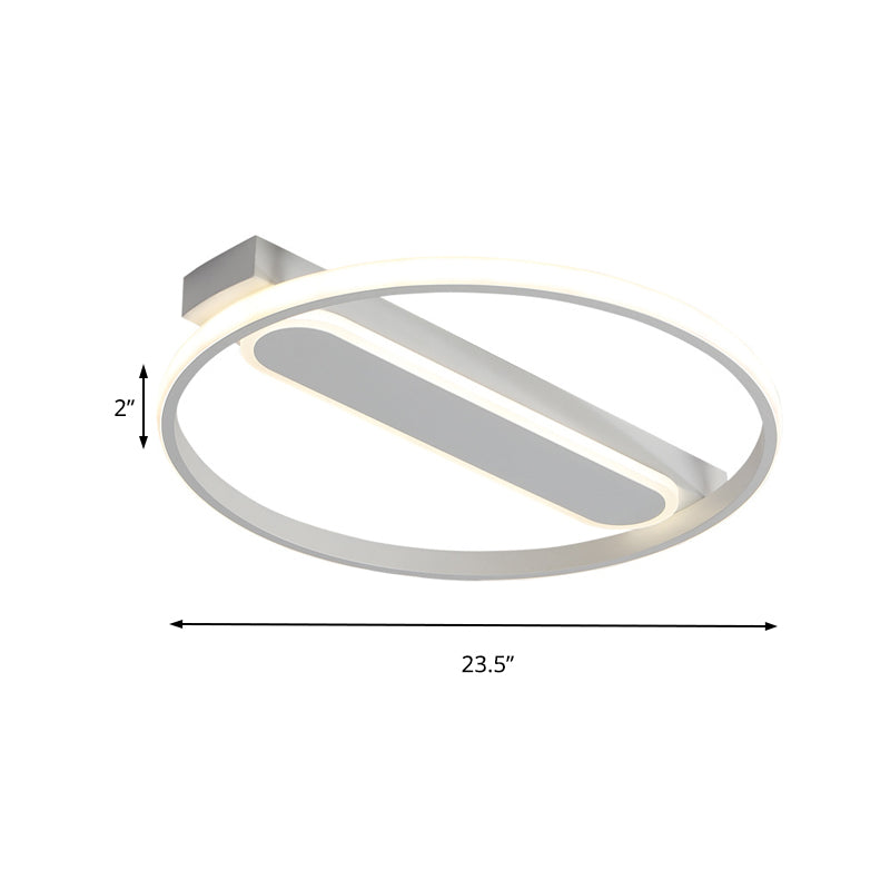 Flush Mount Acrylic Led Light For Bedroom Ceiling - Ring Design Warm/White 16’/19.5’/23.5’ Dia