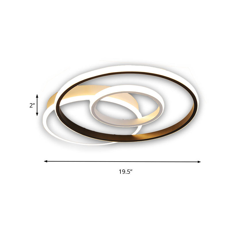 Minimalist Black & White Ceiling Light With Integrated Led - Warm/White - Multiple Sizes