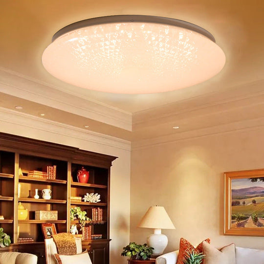 Modern Acrylic Led Ceiling Light Fixture In Warm/White/Natural 15/19 Dia White / 15 Warm