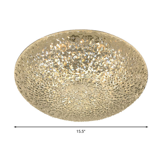 Minimalist Acrylic Led Ceiling Light: Bowl Flush Mount Lamp In White/Warm/Natural Light For Bedroom