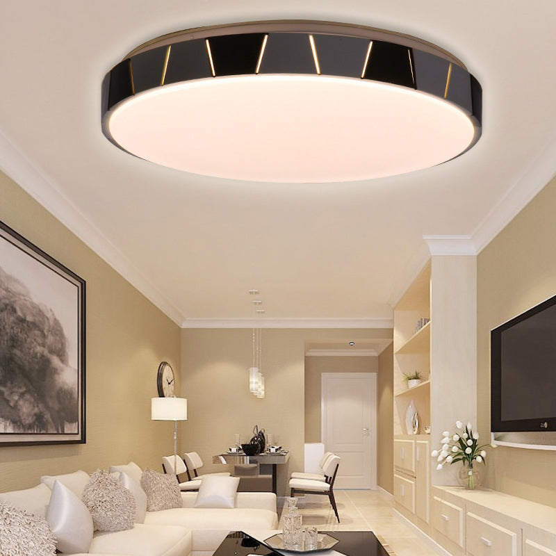 Modern Led Acrylic Circle Ceiling Lamp - White Flush Mount Light Fixture In Multiple Tones / Warm