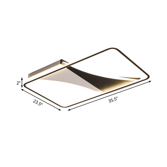 Modern Acrylic Flush Light For Bedroom - Square/Rectangular Ceiling Lighting In Black/White