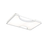 Modern Rectangular/Square Acrylic Flush Ceiling Light Led Lamp In Black/White Warm/White