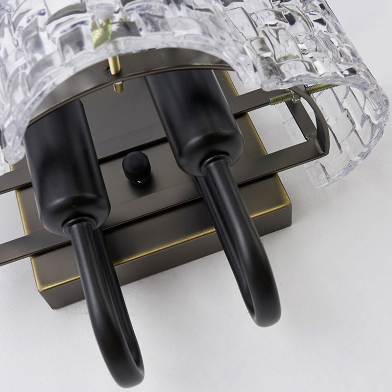 Clear Crystal Wall Sconce - Modern 2-Light Fixture For Living Room