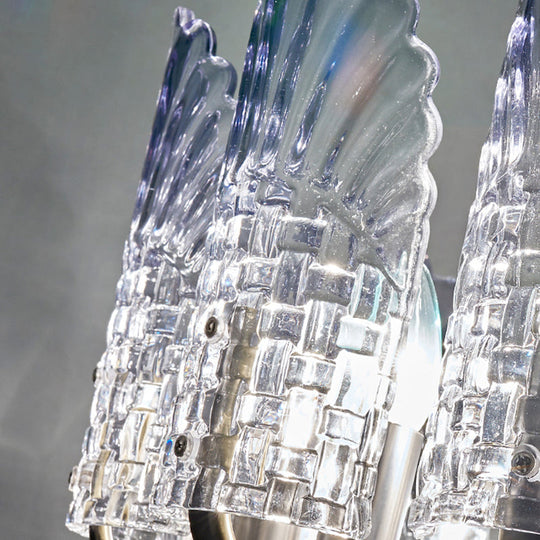 Clear Crystal Wall Sconce - Modern 2-Light Fixture For Living Room