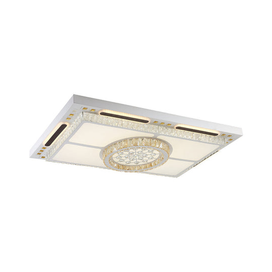 Chinese Style Led White Crystal Ceiling Flush Mount - Perfect For Living Room Lighting