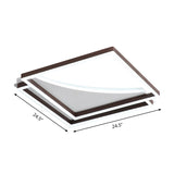 Modern Acrylic Led Ceiling Light In Coffee Brown Flush Mount Lamp With Overlapping Design Warm/White