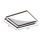 Modern Acrylic Led Ceiling Light In Coffee Brown Flush Mount Lamp With Overlapping Design Warm/White