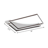 Modern Acrylic Led Ceiling Light In Coffee Brown Flush Mount Lamp With Overlapping Design Warm/White